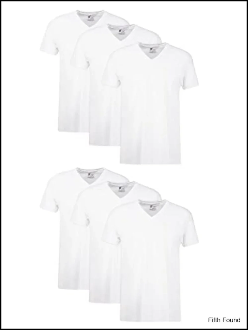 Men's V-Neck Cotton Undershirts 6-Pack Moisture-Wicking Breathable Tees